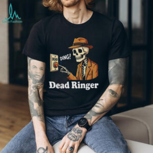 Dead Ringer Skeleton Pun Vintage Noir Detective T Shirt