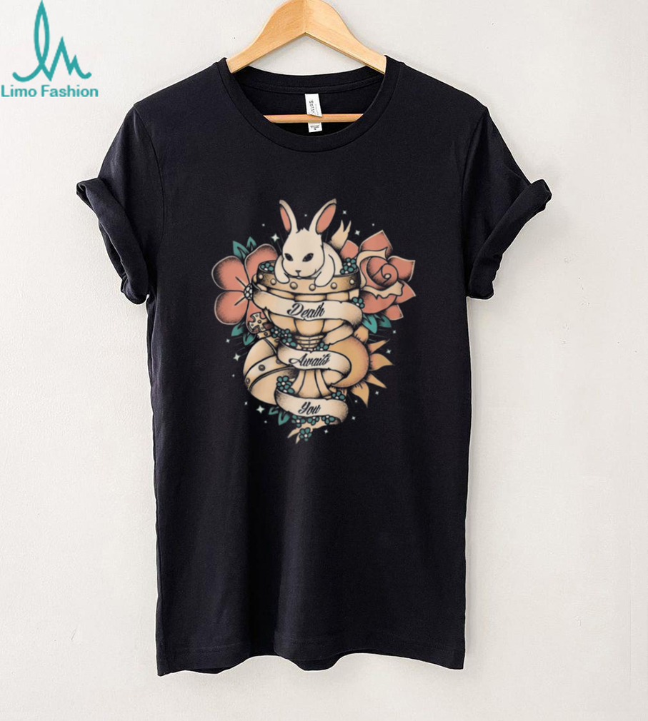Death Awaits You Gothic Killer Bunny Tattoo Style T Shirt Death Awaits You Gothic Killer Bunny Tattoo Style T Shirt