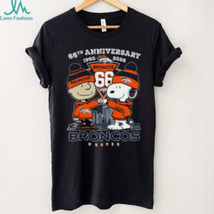 Denver Broncos 66th Anniversary 1960 2026 Charlie Brown and Snoopy T Shirt