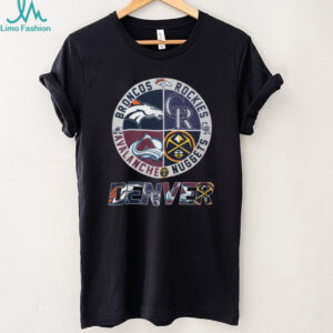 Denver Sports City Of Champions Broncos Rockies Avalanche Nuggets Logo T Shirt