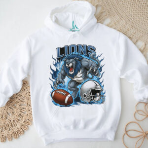 Detroit Lions Blue Fire Football Mascot Shirt Detroit Lions Blue Fire Football Mascot Shirt