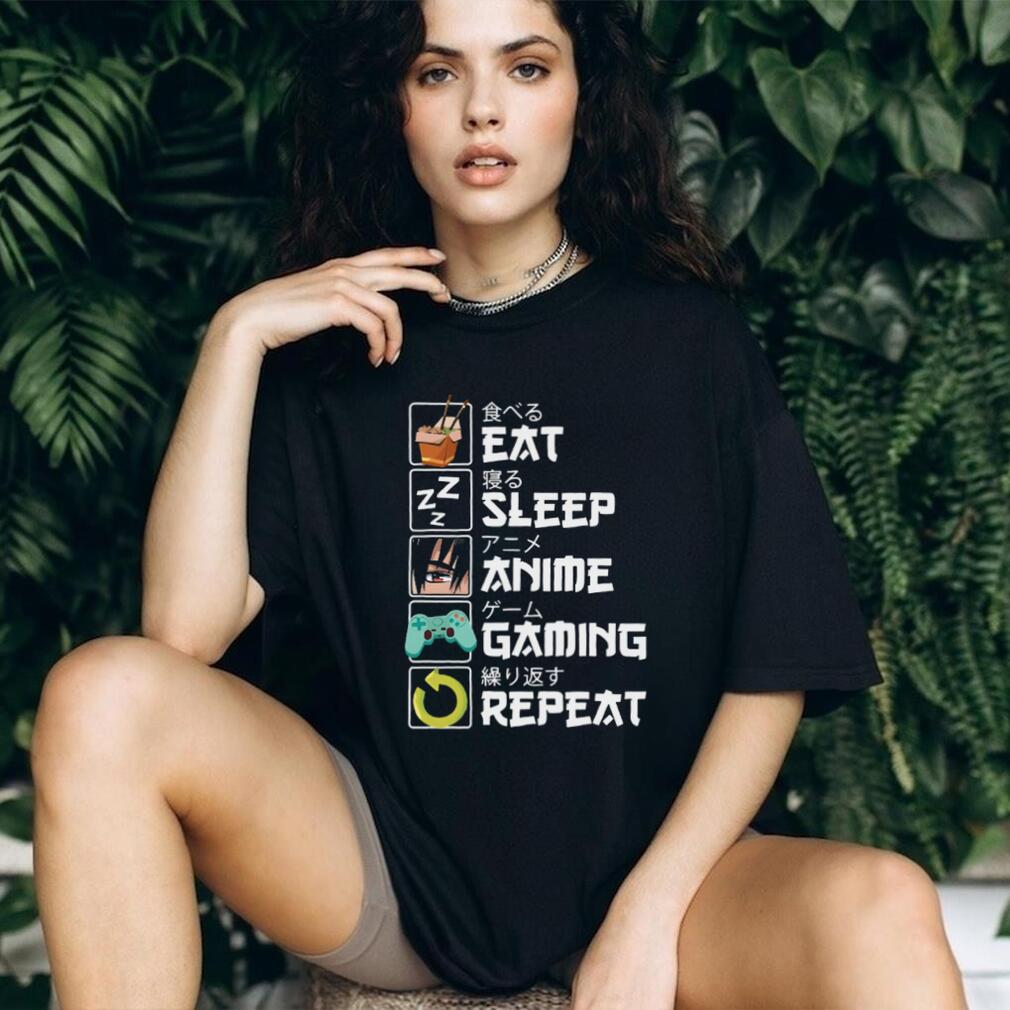 Eat Sleep Anime Gaming Repeat Japanese Text Otaku T Shirt Eat Sleep Anime Gaming Repeat Japanese Text Otaku T Shirt
