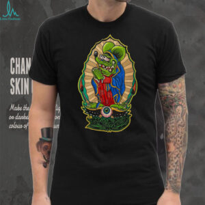 Ed Roth Style Green Rat Monster Virgin Mary Parody Lowbrow Art T Shirt