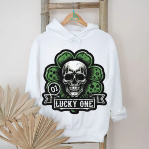 Edgy Lucky One Skull and Clover St. Patrick's Day Graphic T Shirt