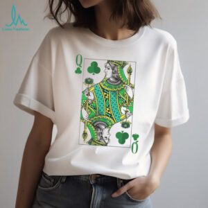 Queen of Clubs Green Playing Card St. Patrick's Day Fashion T Shirt