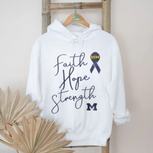 Faith Hope Strength Awareness Ribbon Navy & Gold M T Shirt