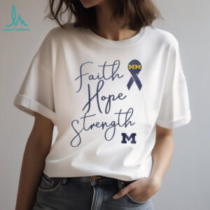 Faith Hope Strength Awareness Ribbon Navy & Gold M T Shirt