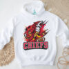 Chiefs Red Wolf Football Mascot Shirt Fiery Action Design Chiefs Red Wolf Football Mascot Shirt Fiery Action Design