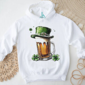 Frothy Beer Mug with Leprechaun Hat Sketch Illustration