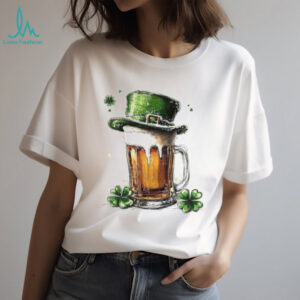 Frothy Beer Mug with Leprechaun Hat Sketch Illustration