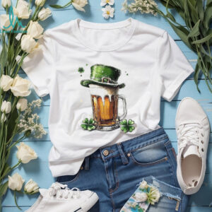 Frothy Beer Mug with Leprechaun Hat Sketch Illustration