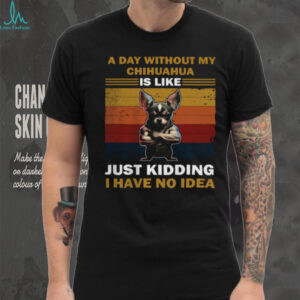 Funny Buff Chihuahua Muscle Dog Retro Sunset Quote T Shirt