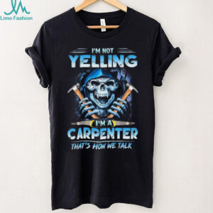 Funny Carpenter Blue Reaper Skull Hammer Woodworker T Shirt