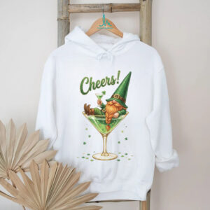 Funny St. Patrick's Day Gnome in Martini Glass “Cheers” T Shirt