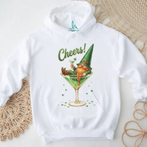 Funny St. Patrick's Day Gnome in Martini Glass “Cheers” T Shirt