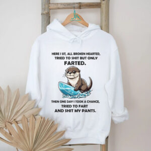 Funny Surfing Otter “Tried to Fart” Bathroom Humor T Shirt