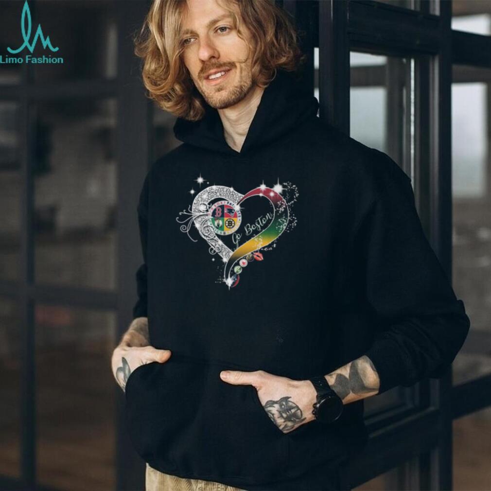 Go Boston Sports Teams Heart Glitter Diamond T Shirt Go Boston Sports Teams Heart Glitter Diamond T Shirt