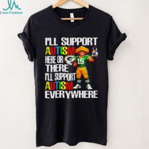 Green Bay Packers Mascot Cheesehead Autism Awareness Support T Shirt