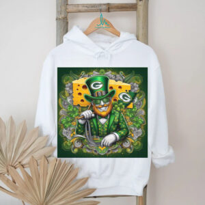 Green Bay Packers Style Leprechaun with Cheesehead St. Patrick's Day Tee