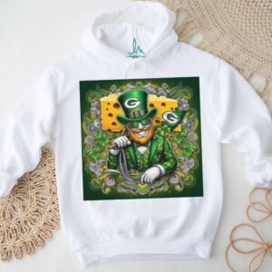 Green Bay Packers Style Leprechaun with Cheesehead St. Patrick's Day Tee