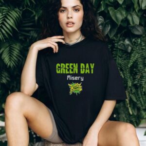 Green Day Misery Jet Set Karaoke V Neck Graphic T Shirt