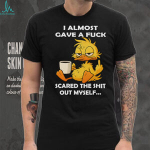 Grumpy Duck Drinking Coffee Sassy Humor Graphic T Shirt