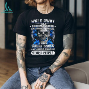 Grumpy Old Man Born In January T Shirt Blue Flame Skull Graphic