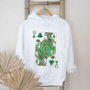 Queen of Clubs Green Playing Card St. Patrick's Day Fashion T Shirt