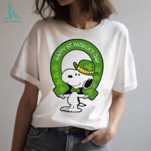 Happy St. Patrick's Day Lucky Dog with Green T Shirt and Horseshoe
