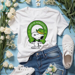 Happy St. Patrick's Day Lucky Dog with Green T Shirt and Horseshoe