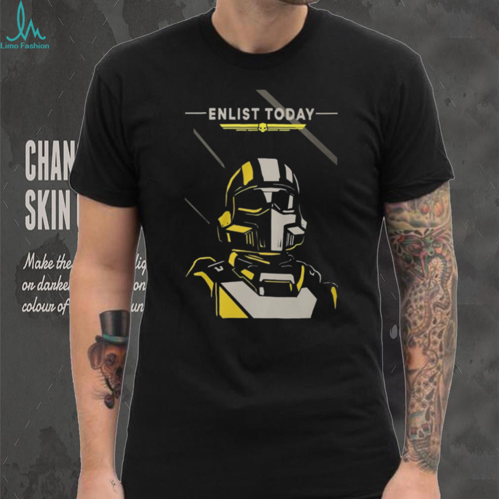 Helldivers 2 Enlist Today Super Earth Recruitment Poster T Shirt Helldivers 2 Enlist Today Super Earth Recruitment Poster T Shirt
