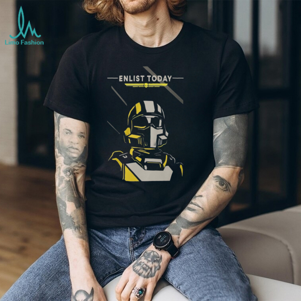 Helldivers 2 Enlist Today Super Earth Recruitment Poster T Shirt Helldivers 2 Enlist Today Super Earth Recruitment Poster T Shirt
