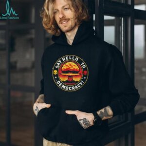 Helldivers 2 Say Hello to Democracy Mushroom Cloud Graphic Tee