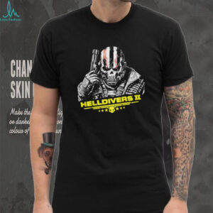 Helldivers 2 Skull Mask Tactical Soldier Combat Graphic T Shirt