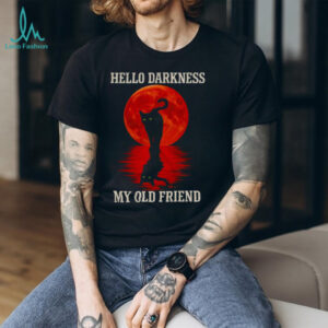 Hello Darkness My Old Friend Black Cat Blood Moon T Shirt