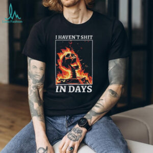 I Haven't Shit In Days Flaming Skeleton Funny Meme T Shirt