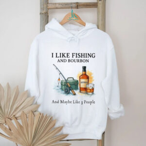 I Like Fishing and Bourbon Funny Sarcastic Watercolor Fisherman T Shirt