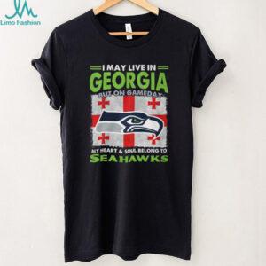 I May Live in Georgia But My Heart Belongs to Seattle Seahawks Fan T Shirt
