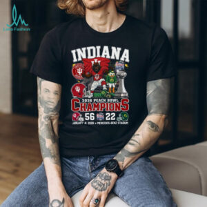 Indiana Hoosiers 2026 Peach Bowl Champions vs Oregon Ducks 56 22 Score T Shirt