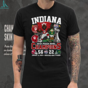 Indiana Hoosiers 2026 Peach Bowl Champions vs Oregon Ducks 56 22 Score T Shirt