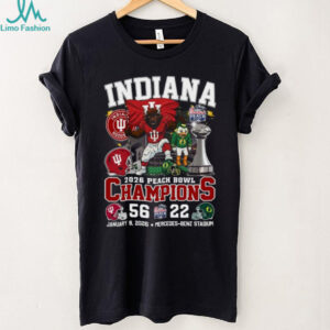 Indiana Hoosiers 2026 Peach Bowl Champions vs Oregon Ducks 56 22 Score T Shirt