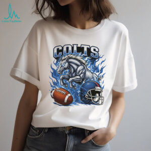 Indianapolis Colts Blue Fire Horse Mascot Football Shirt