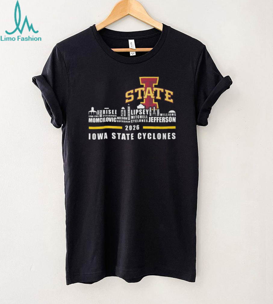 Iowa State Cyclones 2026 Team Roster Skyline Graphic T Shirt Iowa State Cyclones 2026 Team Roster Skyline Graphic T Shirt