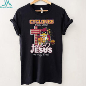 Iowa State Cyclones In My Veins Jesus In My Heart Basketball Fan T Shirt