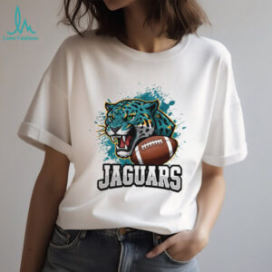 Jaguars Football Splatter Art Graphic Tee White Shirt