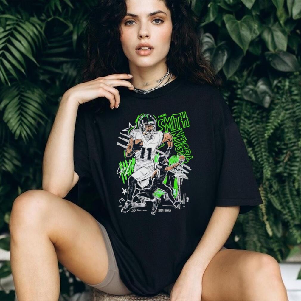 Jaxon Smith Njigba Seattle Seahawks #11 Action Illustration T Shirt Jaxon Smith Njigba Seattle Seahawks #11 Action Illustration T Shirt