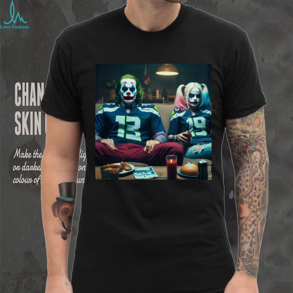 Joker and Harley Quinn Seattle Football Fan Couple T Shirt Joker and Harley Quinn Seattle Football Fan Couple T Shirt