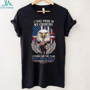 Kneeling Soldier Patriotic Cross & Eagle T Shirt Remember The Fallen