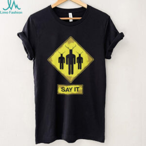 Knights Who Say Ni Road Sign T Shirt “Say It” Warning Graphic