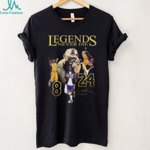 Legends Never Die Kobe Bryant 8 24 Mamba Mentality Gold Graphic Tee